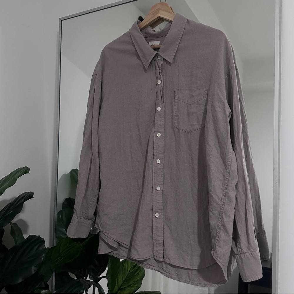 Wilfred Taupe Button-Down Shirt